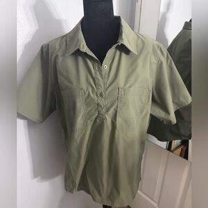 Magellan Ladies Fishing Shirt Olive Green Sz 2X